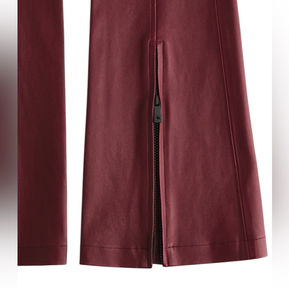 Perfect Moment H&M NWT 
Burgundy boot-cut genuine leather pants - Picture 8 of 14